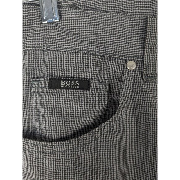 Hugo Boss Chino Pants Mens 38x34 (38x31 Actual) Gray Houndstooth Regular Fit - Picture 8 of 11